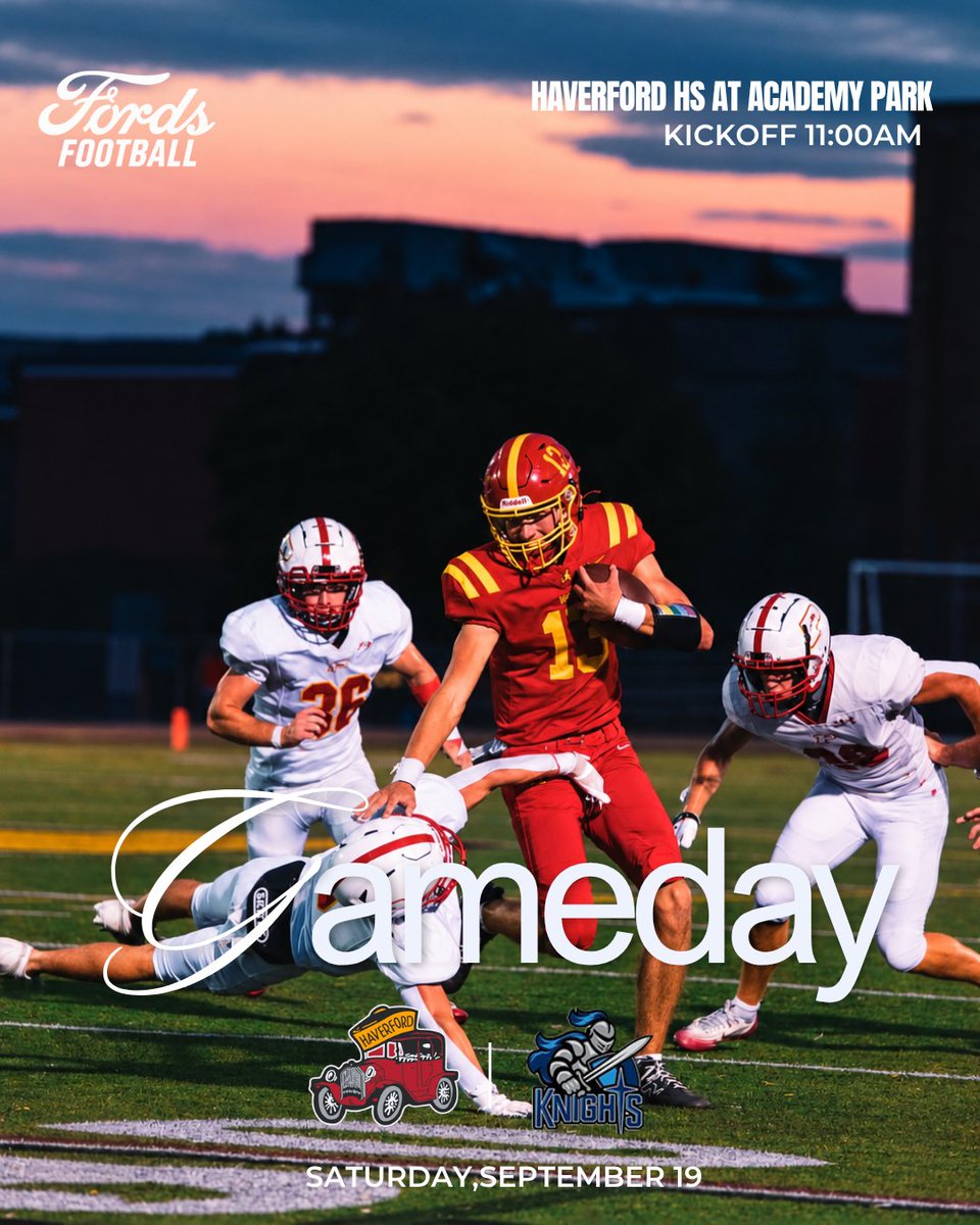 HHSFordsFB's tweet photo. First Road Game!
The Fords travel to Academy Park on Saturday (9/19)
11:00 AM Kick-off (780 Coates St, Sharon Hill, PA 19079)
#BFT #HPRIDE https://t.co/WkoiicEO2w