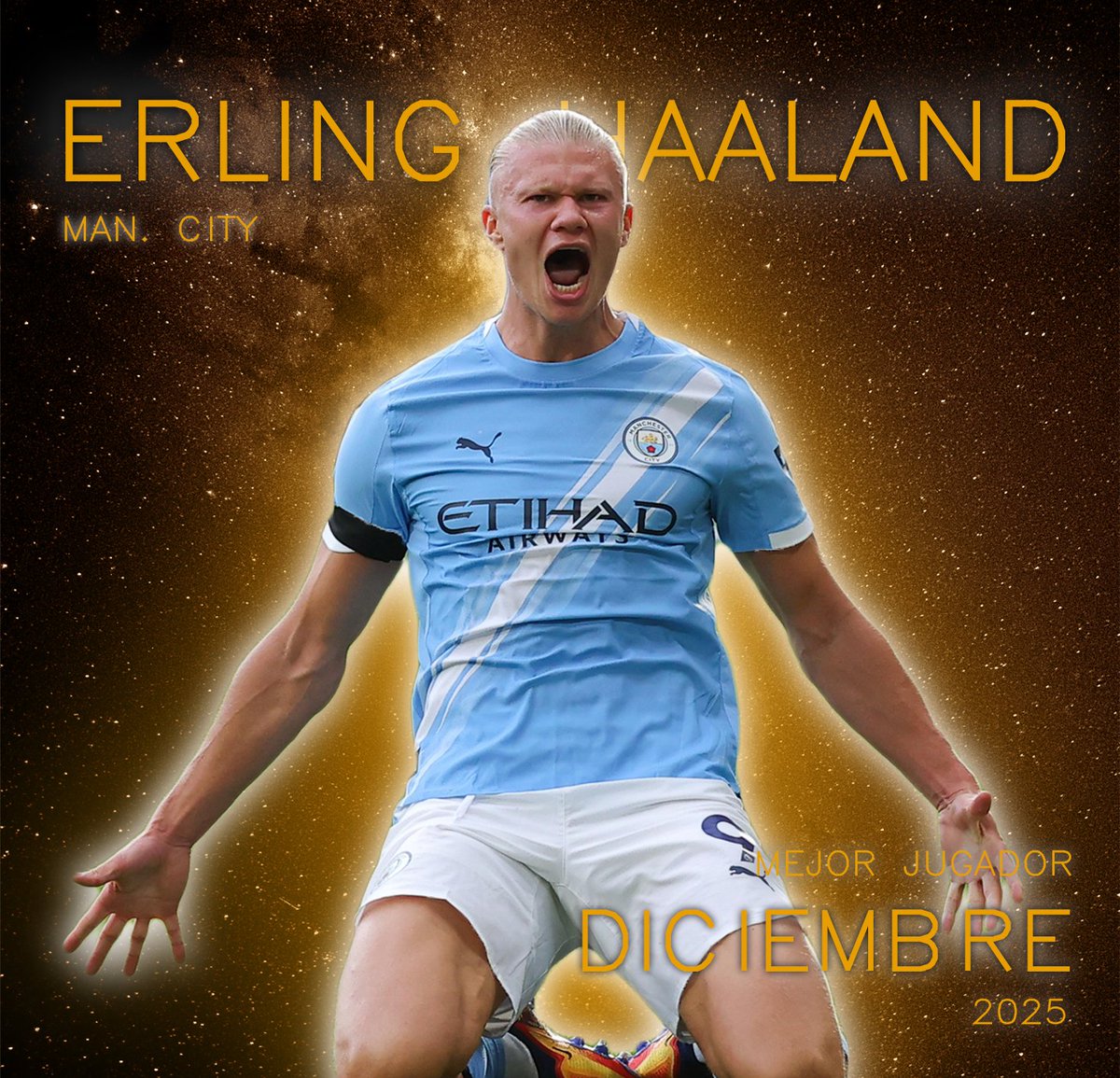 MelonDeOro's tweet photo. ⚽️ Según nuestros participantes, Erling Haaland fue el mejor jugador del mes de diciembre de 2025 ⚽️

*Recordamos que estas votaciones fueron realizadas en enero de 2026* https://t.co/p7bPYretPe