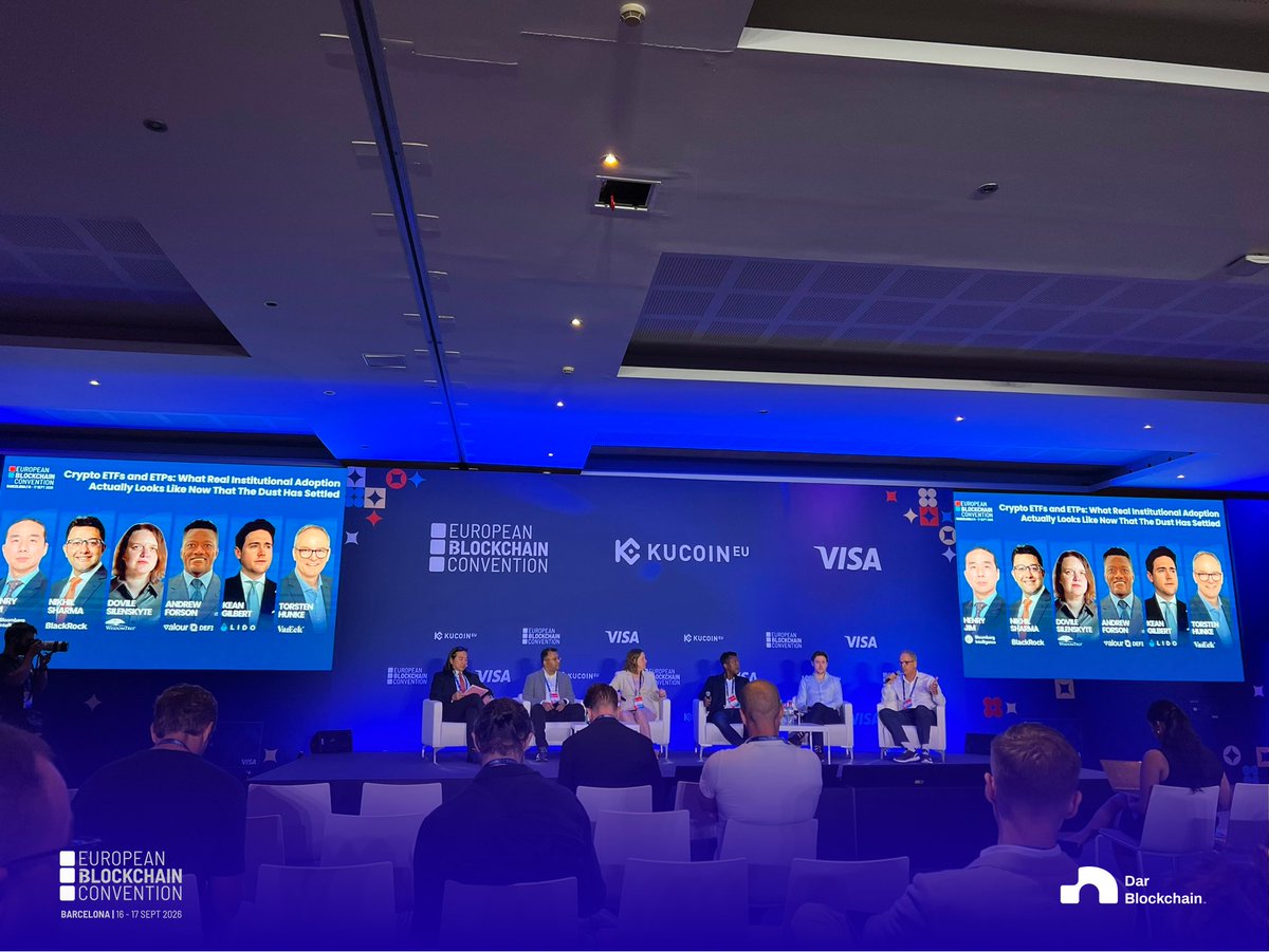 DarBlockchain's tweet photo. We're on the ground at @EBlockchainCon 2026 in Barcelona. 

Our Co-Founder @Jaaf__Aar is there today, connecting with founders, builders, investors and ecosystem teams.

If you’re at EBC and want to meet, DM Jaafar or reach out to us.

See you on the floor. https://t.co/otqEnjolux