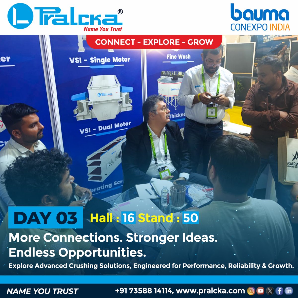 Pralcka's tweet photo. 🚀 Day 03 at bauma CONEXPO INDIA 2026!

More connections. Stronger ideas. Endless opportunities.

Meet Team Pralcka and explore advanced crushing solutions engineered for performance, reliability &amp; growth.

🌐 https://t.co/tir4ZwwNJj

#Pralcka #BaumaConexpoIndia2026 https://t.co/hT1RPUfwBc