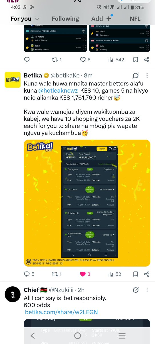 hotleaknewz's tweet photo. Thanks @betikaKe . Mbogi lazima itambue 😂😂.. @joemiano30  kuja hapa brother and @LevyKingTips  and @Mista_Helter kijana ya ngafocus https://t.co/Z9pOqOjc6f