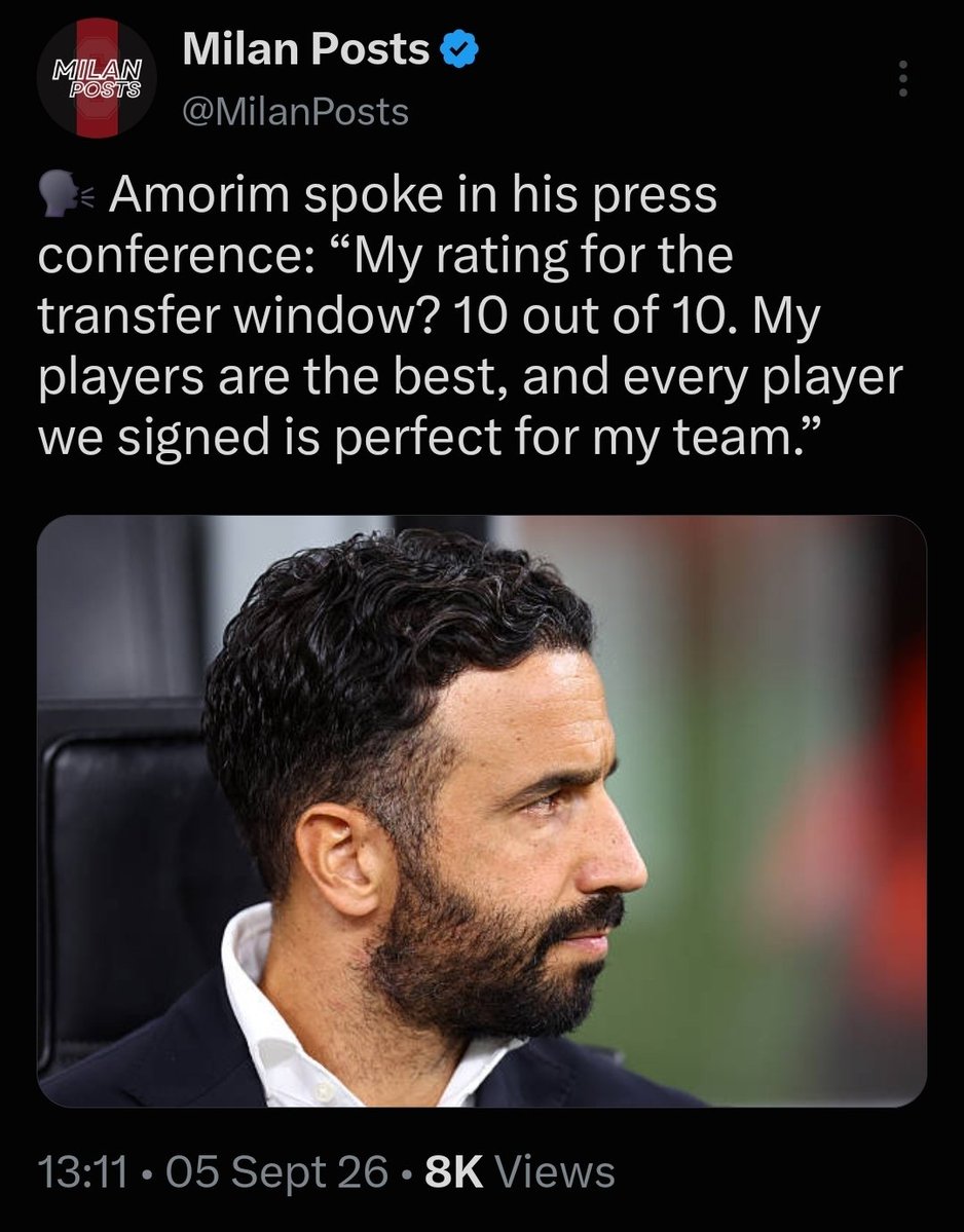 saturnion13's tweet photo. This was him last week, and the week before.
From a 10/10 transfer window, to having all the players he needs, to now not having the right players?
How are you making YOU YOURSELF the FOOL for things you just said? It's not even 1 month in... https://t.co/ktQXbTvh6N