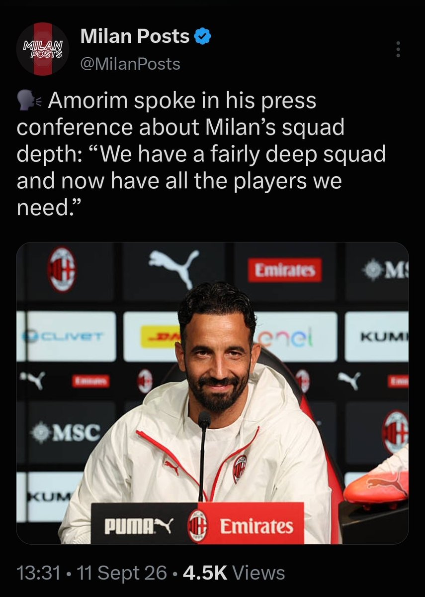 saturnion13's tweet photo. This was him last week, and the week before.
From a 10/10 transfer window, to having all the players he needs, to now not having the right players?
How are you making YOU YOURSELF the FOOL for things you just said? It's not even 1 month in... https://t.co/ktQXbTvh6N
