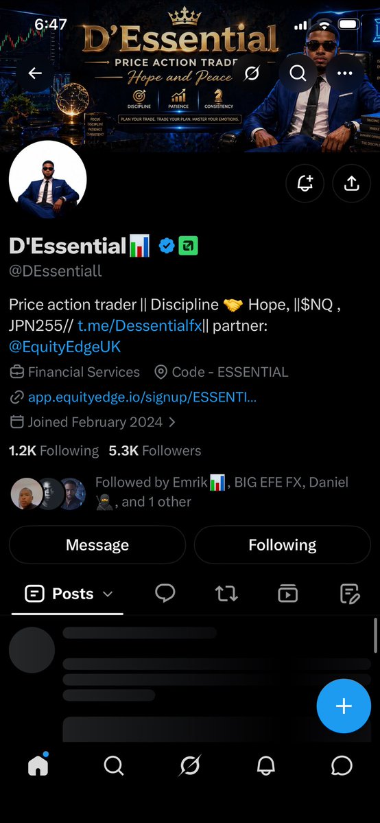 BeeX663765's tweet photo. @DEssentiall @Danieltrades @berkayglife @EquityEdgeUK Hope for win guys i am struggling right now ! To achieve payout ! 

My number is :- 7 https://t.co/dCnfuKLI0n