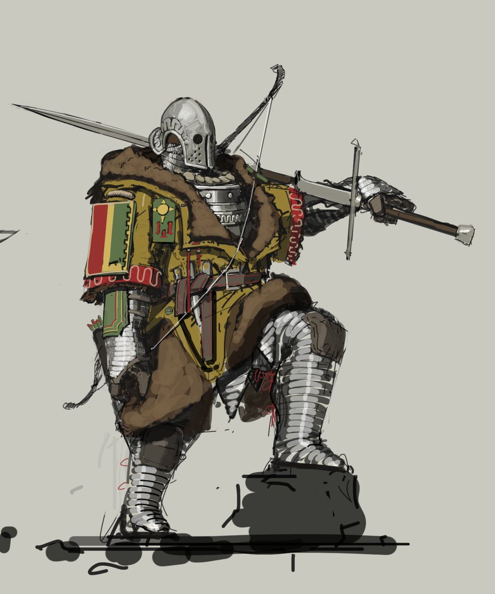CapnKibs's tweet photo. WiP New Faction for Terrestria At War, Aranor

The High Kingdoms - Aranor, a people whose tale bore back to the ancient kingdom that once sat West of the great river of Ossos. Having been expelled from their ancestral homeland nigh on a thousand years ago following the battle of Khalifar against the Astrian Republic, two brothers, one Aranor and the other, younger Eathryn, chose to stay and fight the newly formed Kingdom of Astria. Aranor, realizing their cause was futile, fought with his brother, eventually taking his followers and fleeing north past their Fallen Kingdom to settle east of the beautiful Isillian Mountains. The land itself is harsh; its rough terrain makes it difficult for both Taro and Liaks to traverse. Here, the sons of Aranor tamed the nimble Alkerh, a tripodic insect, and used its tall legs to traverse the crags and rocky surfaces of their realm. The realm's harshness would deter any would-be aggressors, and its rugged landscape made it a less appetizing target for the newly rising Astrians in the south.

Though the realm was harsh, it was not their only challenge; the land was plagued by monsters dripping through cracks in the veil and infested with the abominable Gurackar, Mutants. Though the Knights of Aranor fought to protect their Hearths, it was not enough; amid the chaos, a new knight was born, though these vagabonds were hearthless. As fertile land exists, the Lords of the High King covet it. Leaving the peasantry of the rural areas to create tall braziers to signal for aid, though aid would often not arrive in time, the men slain, the women and children abducted, forced to become abominations or worse. A new type of man rose to meet this challenge: Crag Knights. Errants of the Winds, these hearthless warriors would travel the realm, slaying and killing both mutant and monster alike. 

Crag Knights would swear fealty to their code, the Oath of the Flame, and heed any call for aid; these virtuous warriors would gain fame and renown. Many rise to take the Oath, though their lot is dangerous, and few Errants of the Wind would live to become Crag Knights. Their Sigils, which they bear, are not for the Highlords; they often take their signs to their tombs to be sanctified and remembered by the people they protect, and by the Wind Errants who take their place. These are mortal men, Temporri, they bear no greater power, no Illumine. Yet like the Templar of the Celestial Order, they face the nightmares that come from beyond the veil. Men of courage and valor. 

This new faction is planned for work following the Astrian and Nephir army completion! Prepare, Sons of Aranor; your time is coming!