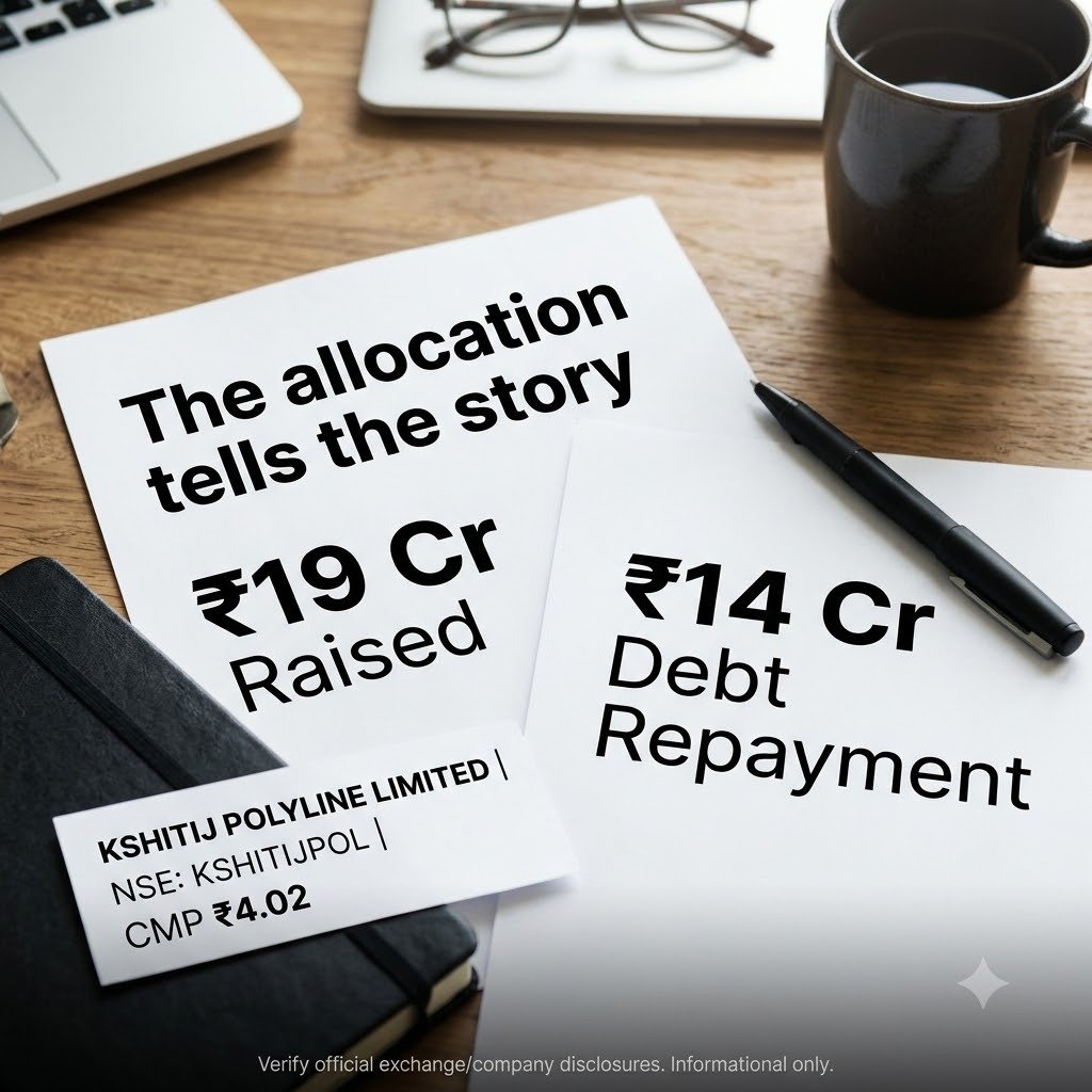 it_pujaa's tweet photo. Kshitij Polyline CMP ₹4.02 — ek short discussion: NCLT se Omkar acquisition, recycling plant land acquired, plastics business, debt repayment. FY26 me profit turnaround. ₹3.55 Cr PAT. #MultiBaggerStockInNews https://t.co/2NvjwtAsNL