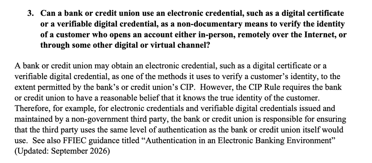 idOS_network's tweet photo. Verifiable Credentials (VCs) becoming the standard for KYC re-usability is one of idOS's core hypotheses from our initial thesis.

We have been building for this moment!

Some posts are a bit over-stated, but this is still a big step from US regulators to meet industry demands, and goes in line with what the EU is mandating in 2027 with eIDAS and QTSPs.