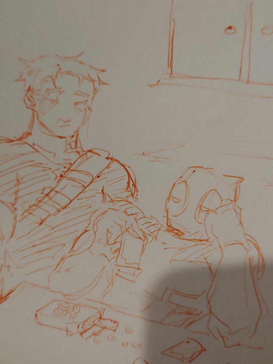kialovesreki's tweet photo. #cablepool doodle for a fic i am writing.. Kinda .. Sorta 😬 https://t.co/Eioy3Sydg9