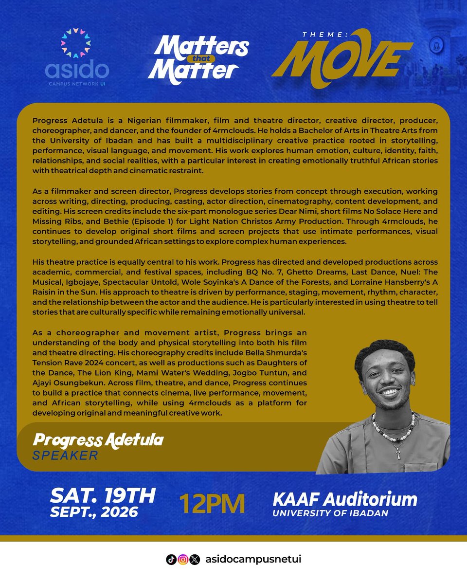 asidocampusnet's tweet photo. THE SPEAKERS ARE HERE ! 👀💙

The wait is finally over!

For Matters That Matter 4.0: MOVE, we’re bringing together incredible speakers with different experiences, perspectives, and voices to share, connect, and inspire meaningful conversations. https://t.co/BttqTGmZQi