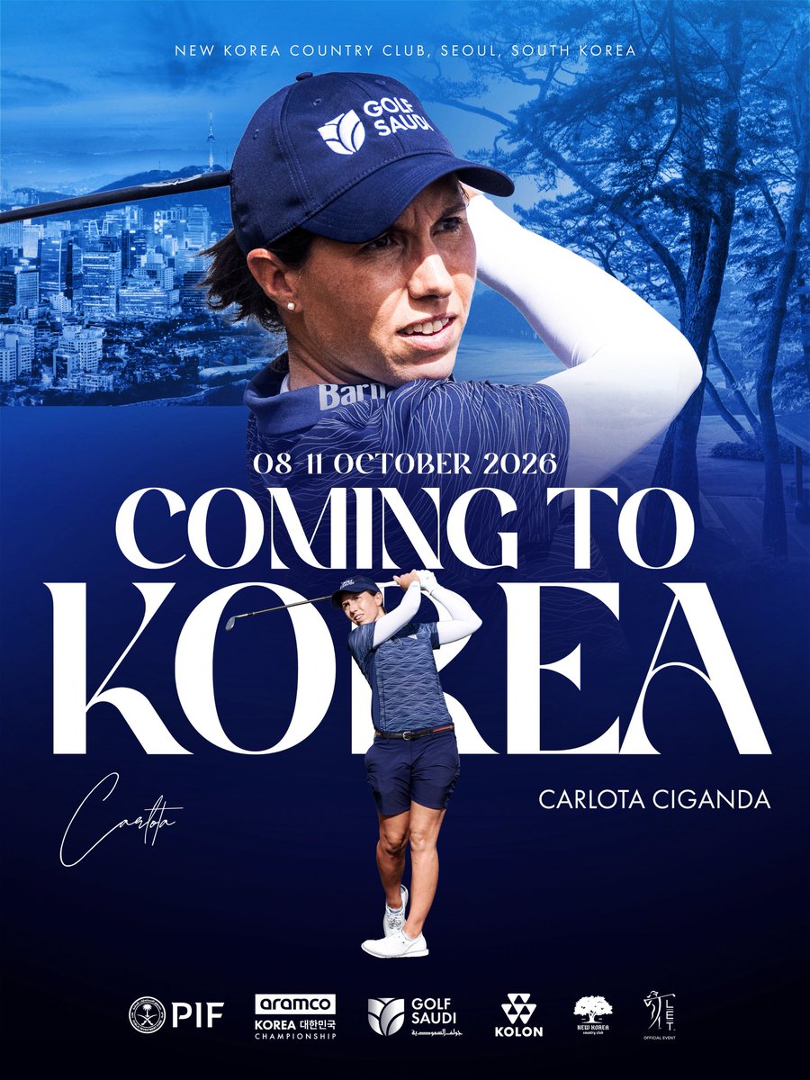 PIFGlobalSeries's tweet photo. A Solheim Cup winner is heading to Seoul ๐ช๐บ
See you there, Carlota!
#AramcoKoreaChampionship #PIFGlobalSeries #GolfSaudi https://t.co/PFxpPkHwjk