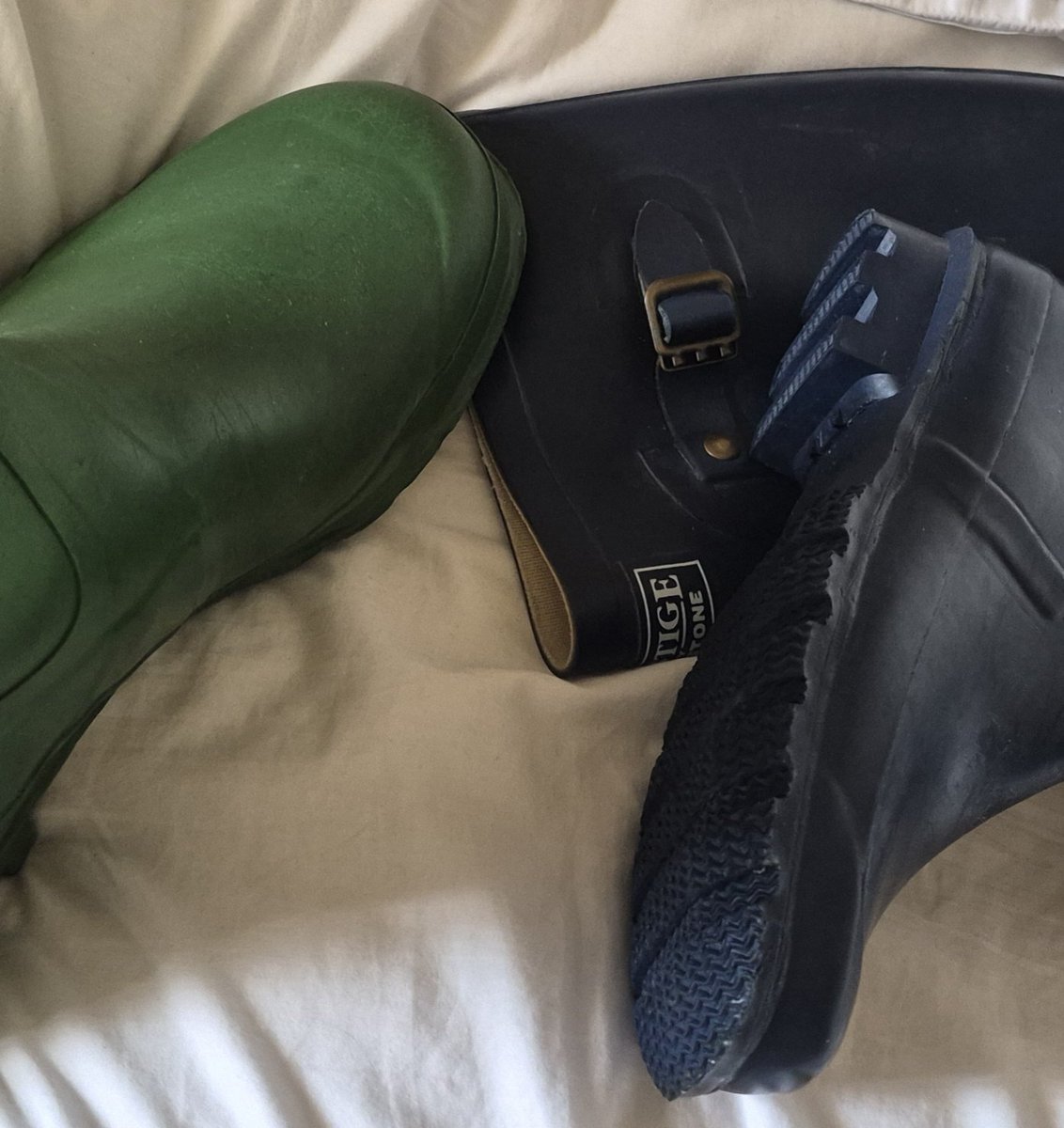 HookedHooked1's tweet photo. The pleasures of my morning #rubberwellies- blue 💙 Prestige by Kingstone, and green #kingstonewellies 💚 https://t.co/F2xoj3kVKT