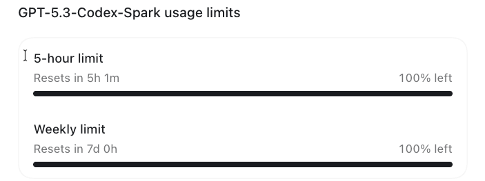 MonsterDreamIT's tweet photo. @ChatGPT can you fix model selection? I have usage for code GPT-5.3-Codex-Spark, but can't select that model 🤷‍♂️ What's the point of having 100% usage left on something I can't use? https://t.co/5l9t0NhnIV