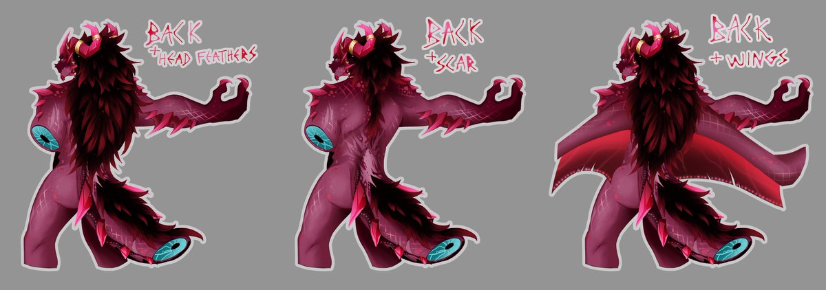 SlimeOctodragon's tweet photo. I don't think I've ever shown the back of my dragon except in the reference image, so I'm posting it here along with a view of its wings spread out! https://t.co/dhIdWdOoPn