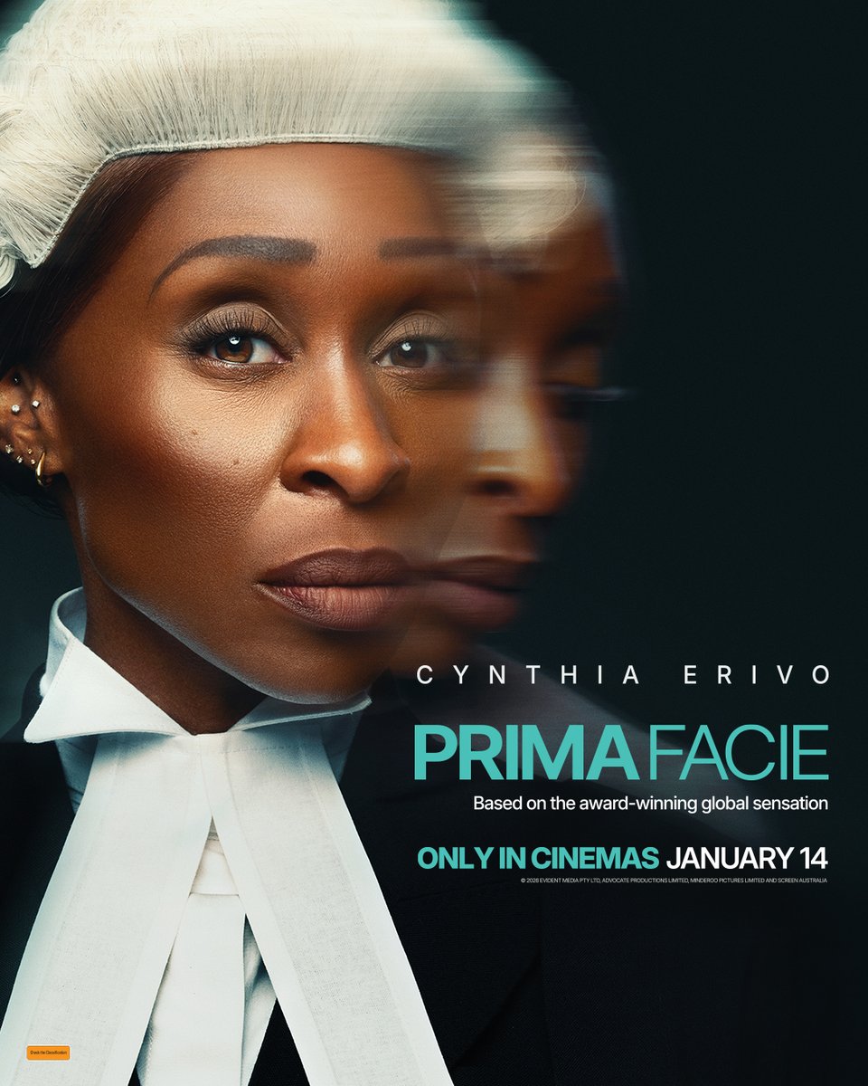 SonyPicturesAUS's tweet photo. Cynthia Erivo stars in Prima Facie, only in cinemas January 14. #PrimaFacieFilm https://t.co/TAY5jSQ4Xp