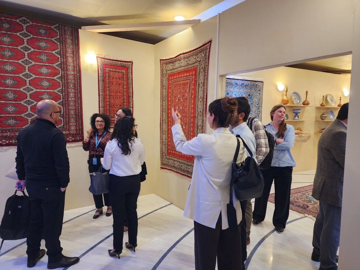 PMIRAN_GENEVA's tweet photo. A touch of #Persia at #WIPO in #Geneva.
The week-long “Persian Heritage & Future Innovation” exhibition, organized by the Permanent Mission of #Iran in Geneva and hosted at #WIPO headquarters, offers a glimpse into the richness, diversity and enduring legacy of Iran’s cultural and civilizational heritage.
Featuring exquisite Persian carpets and exceptional #Iranian handicrafts, the exhibition celebrates centuries of artistry, craftsmanship and creativity, while highlighting the continuing spirit of innovation that connects Iran’s remarkable past with its future.
From the grandeur of an ancient civilization to the promise of innovation for the future.