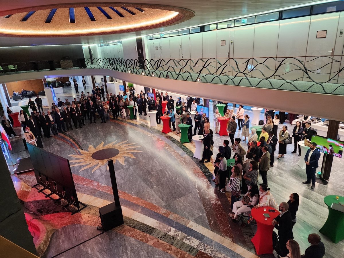 PMIRAN_GENEVA's tweet photo. A touch of #Persia at #WIPO in #Geneva.
The week-long “Persian Heritage & Future Innovation” exhibition, organized by the Permanent Mission of #Iran in Geneva and hosted at #WIPO headquarters, offers a glimpse into the richness, diversity and enduring legacy of Iran’s cultural and civilizational heritage.
Featuring exquisite Persian carpets and exceptional #Iranian handicrafts, the exhibition celebrates centuries of artistry, craftsmanship and creativity, while highlighting the continuing spirit of innovation that connects Iran’s remarkable past with its future.
From the grandeur of an ancient civilization to the promise of innovation for the future.
