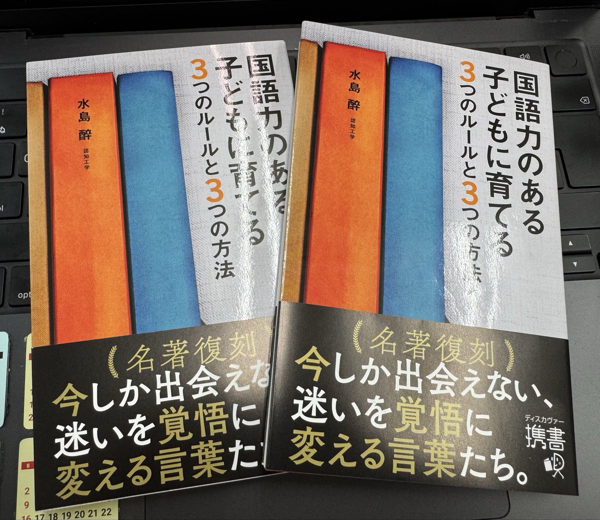 MizushimaYou's tweet photo. 拙著復刊増刷分の見本が届きました🙏

「国語力のある子どもに育てる３つのルールと３つの方法」
#ディスカヴァー 刊 https://t.co/CCniNI5FrD