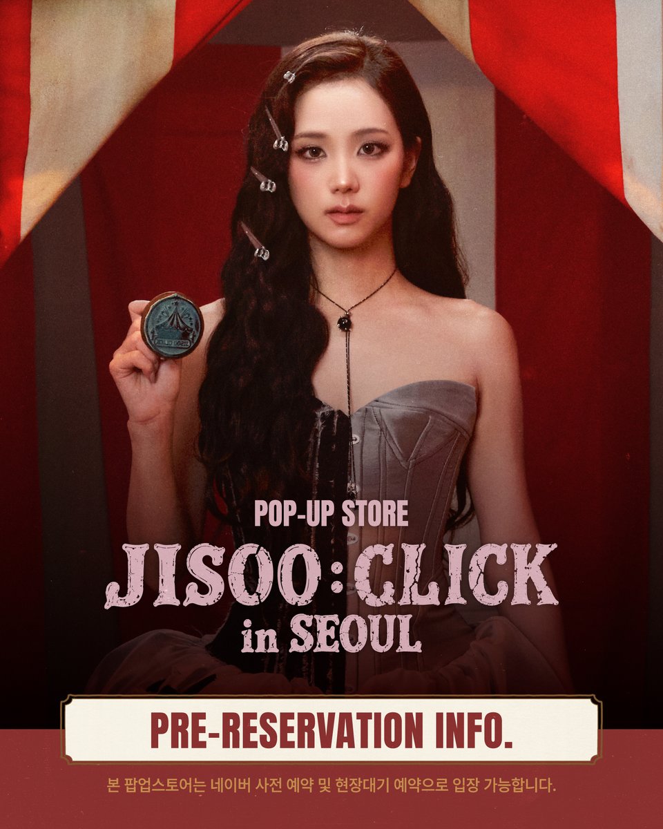 officialBLISSOO's tweet photo. [POP-UP] JISOO : CLICK in SEOUL

📍 IFC Mall L3 North Artrium
📅 2026.09.19 (SAT) - 2026.09.23 (WED)

#JISOO #지수 #CLICK #POPUP https://t.co/smUQBGGfWb