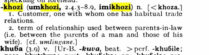 _KayTheLame_'s tweet photo. Yoh yoh yoh this is dangerous and on national TV???

Makhoti (Makoti) comes from the Thefula and Tekela variant of Makhozi. A woman leaves her family to Khonza or Khoza or work to build the household of the family she's marrying in leaving the male's family to have to compensate the woman's family for allowing their daughter to leave them for the new family.

In isiThonga, isilala and Siphuthi the word would be Khota hence Makhoti