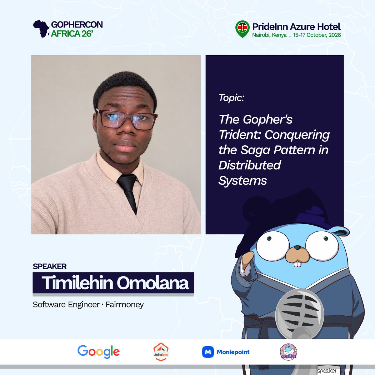 gophers_africa's tweet photo. ⚙️ Distributed systems are hard. Sagas make them survivable.
@t_starkx joins #GopherConAfrica2026 with:
The Gopher's Trident: Conquering the Saga Pattern in Distributed Systems
📍 Nairobi | Oct 15-17
🎟️ https://t.co/1IZx40uYVc
#Go #DistributedSystems #MicroServices #Nairobi https://t.co/a31b2O6FuN