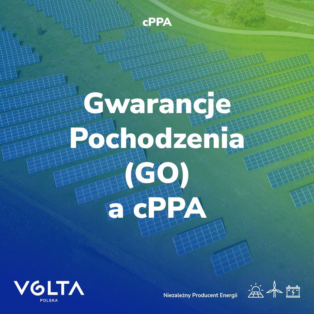 VoltaPolska's tweet photo. Gwarancje Pochodzenia (GO) w umowie cPPA

Zakup samych GO potwierdza odnawialne pochodzenie energii. cPPA daje przedsiębiorstwu więcej: energię, GO i długoterminową umowę określającą cenę i zasady rozliczeń.

👉 Odwiedź naszą stronę, aby dowiedzieć się więcej o #cPPA. https://t.co/J3UEIRMqQY