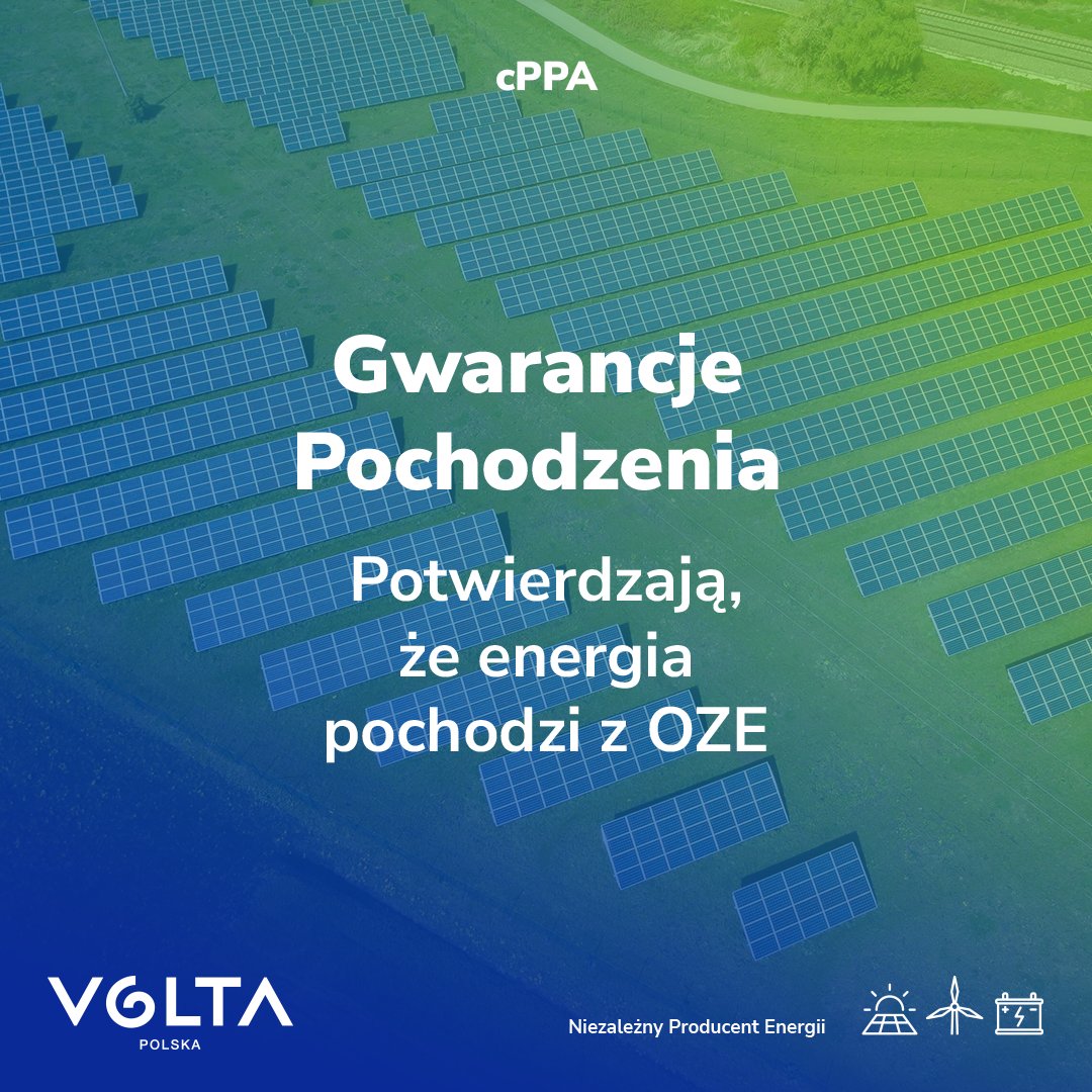 VoltaPolska's tweet photo. Gwarancje Pochodzenia (GO) w umowie cPPA

Zakup samych GO potwierdza odnawialne pochodzenie energii. cPPA daje przedsiębiorstwu więcej: energię, GO i długoterminową umowę określającą cenę i zasady rozliczeń.

👉 Odwiedź naszą stronę, aby dowiedzieć się więcej o #cPPA. https://t.co/J3UEIRMqQY