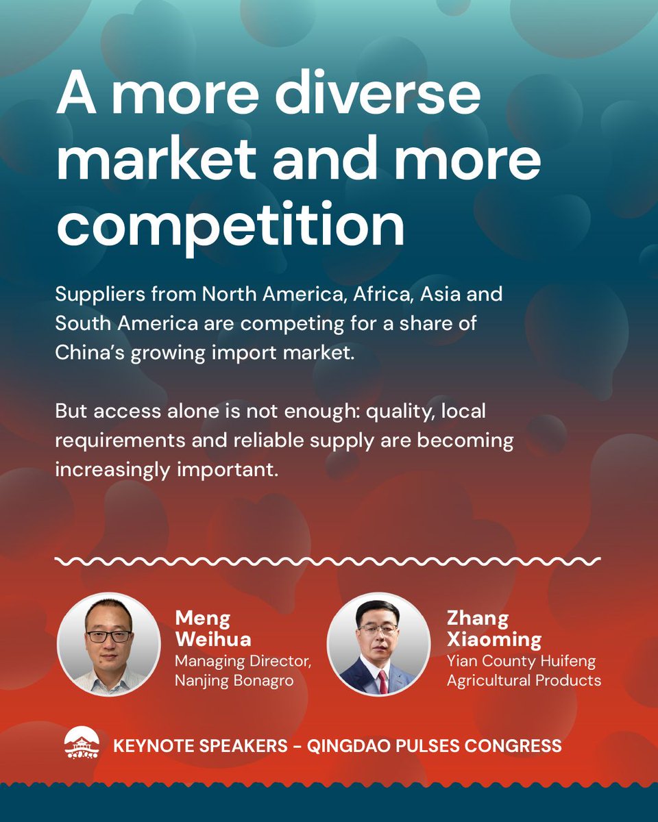 GlobalPulsesGPC's tweet photo. China’s pulse market is becoming increasingly import-dependent — while its global supply network is changing rapidly. The conference recordings are now available for GPC members to watch!

Join us and unlock all the content!
https://t.co/1iQqYruGs5

#GPC #QingdaoPulsesCongress https://t.co/FeXufzR6LB