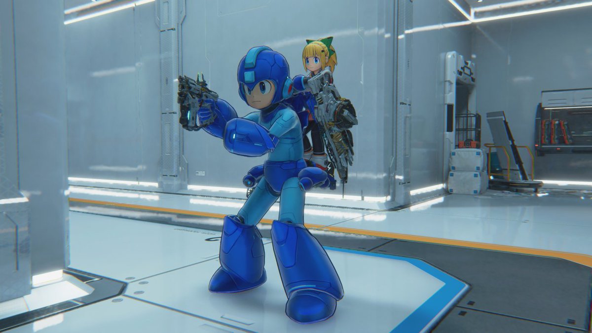 PRAGMATA_JP's tweet photo. 【無料DLC「ロックマン」パック：収録コンテンツ②】

・ヒュー衣装「ロックマンモード」
・ディアナ衣装「ロールモード」

#プラグマタ #PRAGMATA https://t.co/qVK7aqLfkZ