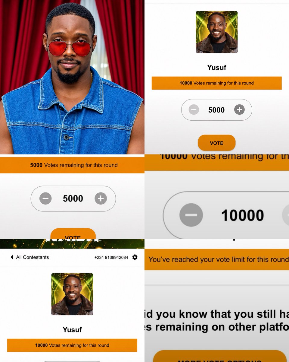 Oba_Handler's tweet photo. Yusuftheactor fans, promise fulfilled. 30K votes done! And if he wins this wager, I'll add another 10K votes by 7pm today. 🎁

Please, Yusuf deserves a spot in that final, and honestly, it's entirely up to you people now. This guy doesn't have any alliance, no real friends in that house. Even when he tries to settle issues peacefully, people twist it into something else entirely.

Yusuf has no friend in that house, not even one, and no alliance backing him from outside either. So please, go all out for him. This is the week that truly counts.

I don't care what anyone says, I want Yusuf in the finals, and I'll keep supporting him regardless of the noise, regardless of the odds. That's not changing.

For the other housemates, I'll give votes too, no poll this time, I'll simply post all of them here.

#Bbnaija #BBNaijaS11