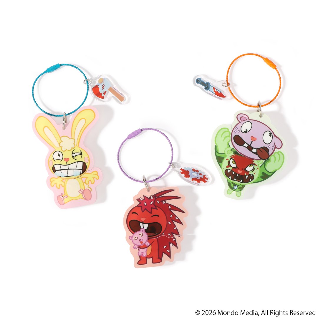 denfaminicogame's tweet photo. 『ハッピーツリーフレンズ』首を引っ張ると“グロくなる”ギミックキーホルダーが登場。骨や内臓が丸見えに
https://t.co/sSZzObZGeG

手のひらサイズのマスコットやアクリルスタンド、スタッキングマグカップなど12アイテムがラインナップ。本日より予約販売が開始、予約期間は10月8日まで https://t.co/WSOhmvXa2d