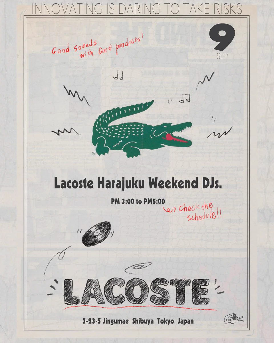 LACOSTE JAPAN | ラコステ ジャパン в X: „「Lacoste Harajuku」 +DJ