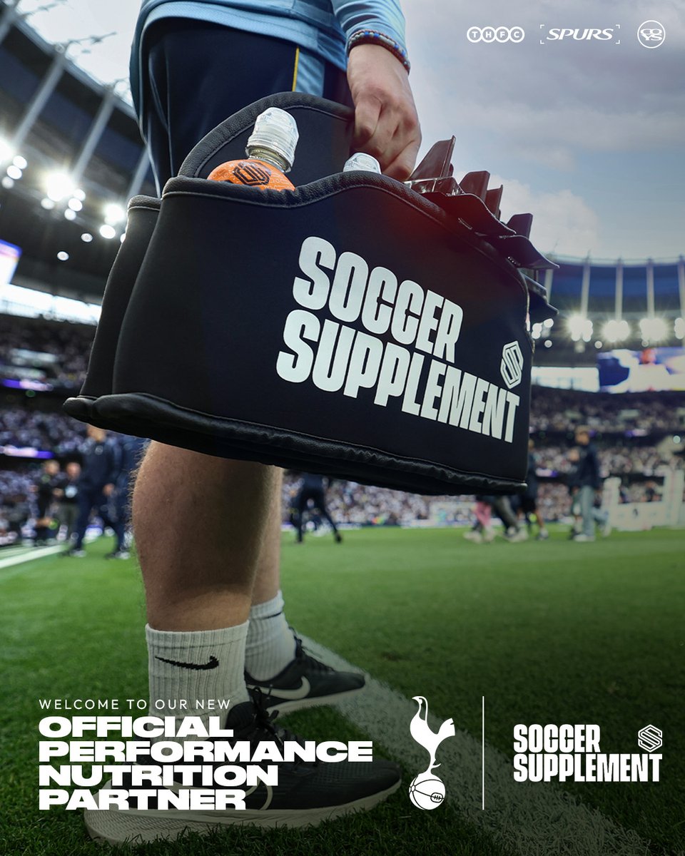 SpursOfficial's tweet photo. Tottenham Hotspur is pleased to announce a new three-year partnership with @SocSupplement, a specialist UK sports nutrition business focused exclusively on football.  

🔗 https://t.co/CrjnbyuJGe https://t.co/ofatpkYODY
