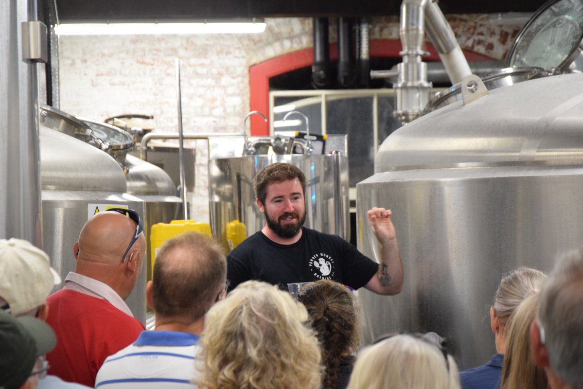 PMBrewCo's tweet photo. Geeking out with @GosportHeritage 🍺

We hope you enjoyed your brewery tour and tasters of Monkeys Charge - our double dry hopped pale ale! https://t.co/mGE99bN7M3