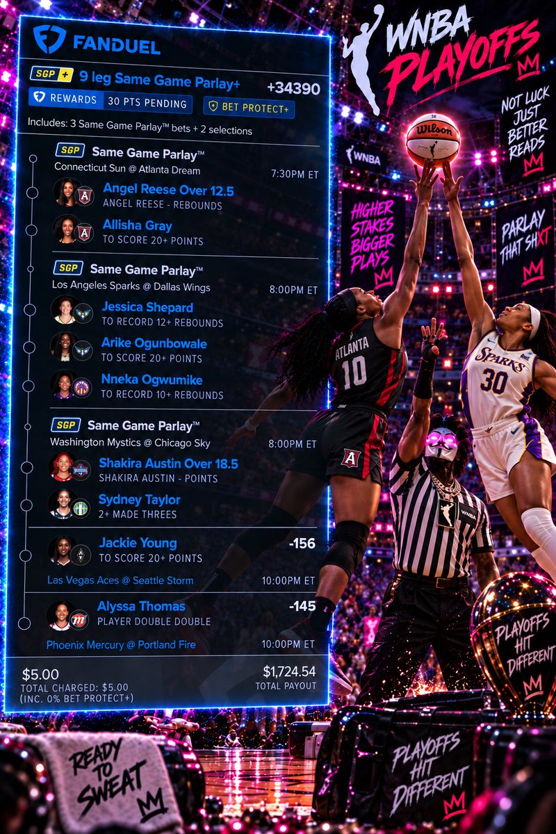 VenonymousX's tweet photo. WNBA $5 LOTTO ME DOWNNN‼️🏀

🫀@Playbook https://t.co/4nLlC4YYSi