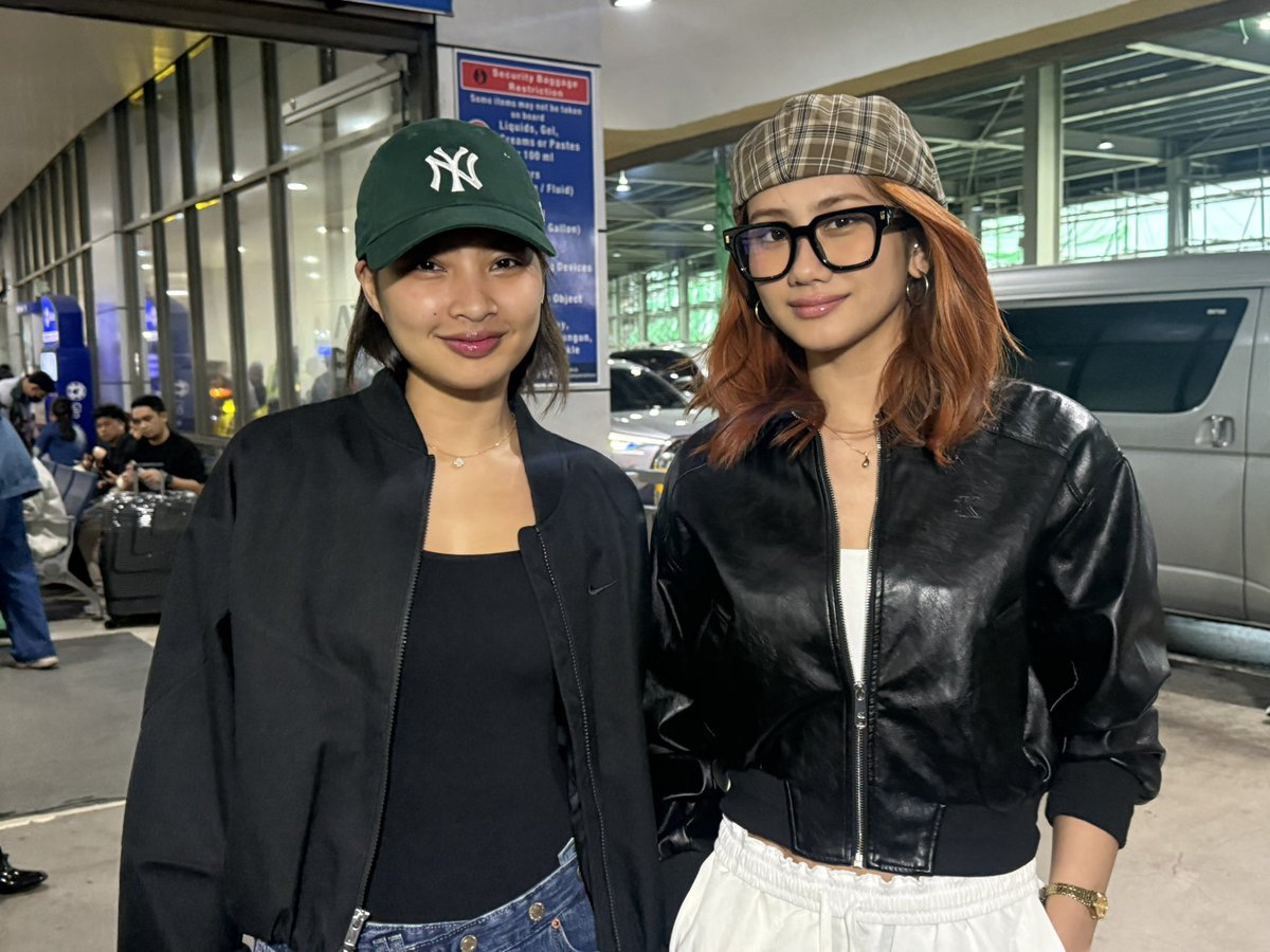 mjfelipe's tweet photo. LOOK: BINI members Colet and Sheena arrived here at NAIA Terminal 1, all set to depart for Melbourne, Australia. 

BINI Signals World Tour in Melbourne is happening on September 20 at the Melbourne Convention and Exhibition Center. https://t.co/P1hwWnrR9H