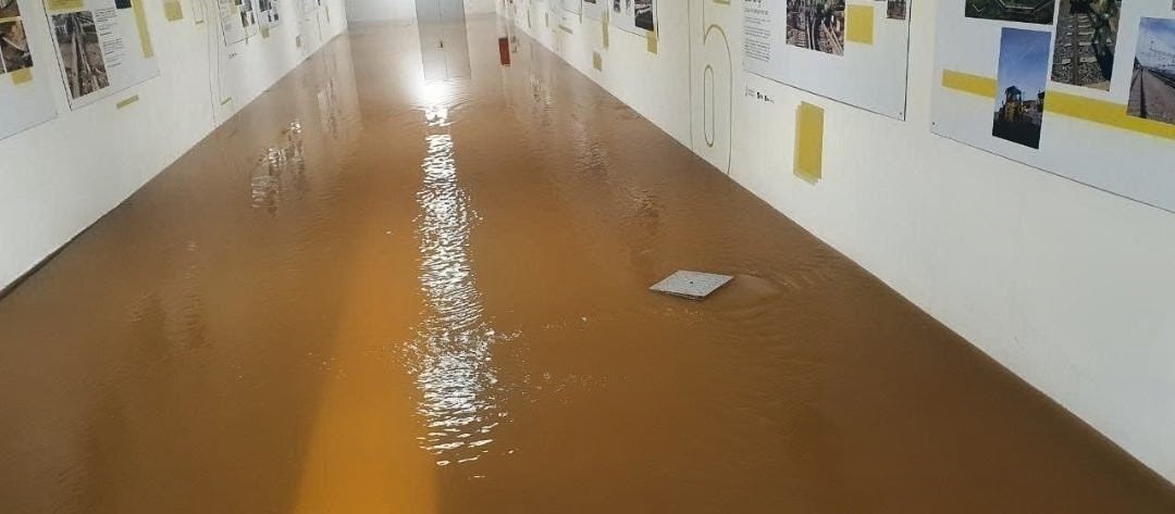 CGTmetroVLC's tweet photo. Un apunte entre tantas cosas lamentables que pasan en @metrovalencia 
⤵️ Aquí el túnel de la nueva estación de València Sud, que nunca se iba a inundar porque tenía un bordillo.
Ver para correr
@alfonsonovovlc @vmartinezmus @GVAfgv https://t.co/IhexdITVM2