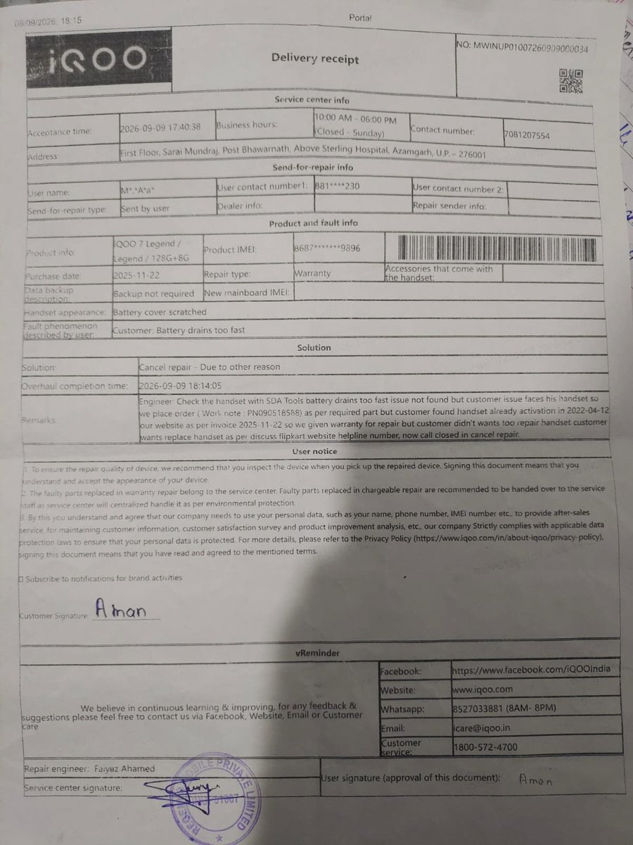 vish67231's tweet photo. The delivery person refused to refund my product, saying, "I will send you a pickup message when your product arrives at the warehouse. After that, the phone will go to the service center for testing. I already received the phone in 2022-04-12 https://t.co/ojzK1BwUS7