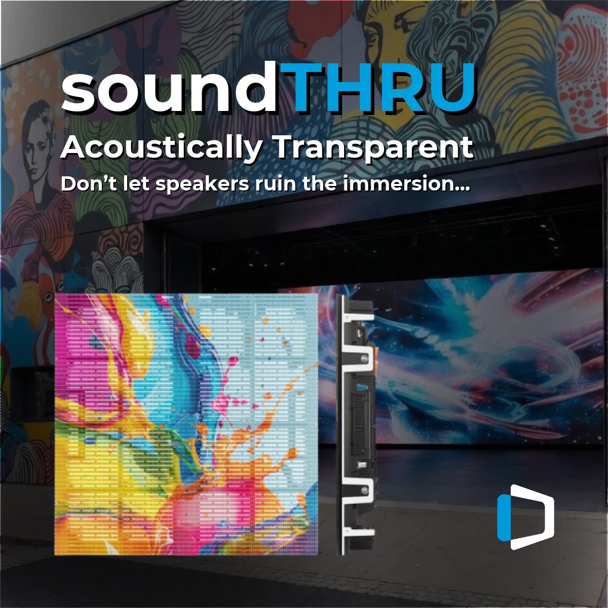 digiLED_'s tweet photo. Working on an immersive space &amp; wondering where to hide the audio? 

Meet soundTHRU - acoustically transparent LED - designed for immersive experiences! 

➡️Explore our creative range here: https://t.co/GCvJrZhWGN

#AVtweeps #AV #Immersive #ProAV #ImmersiveExperiences https://t.co/5bCOaKiRGg