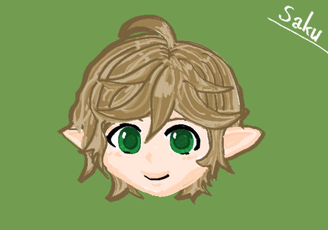 mabi_tini's tweet photo. 過去の頂きもの　その2
さくにい（@saku91010905）様より
襟鯖のキャラの短髪バージョンを描いてくださいました。
各鯖を担当するみつごエルフの共通点、耳や目の特徴をよくつかんでくださってます♪
襟の子の目の緑色も🍀
＃マビノギ https://t.co/F0nyBSF8gf