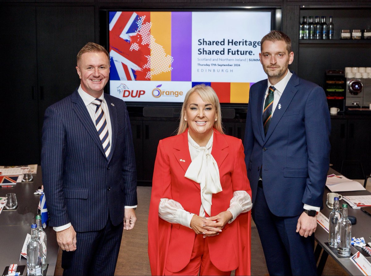 PhillipBrett21's tweet photo. I am honoured to be in Edinburgh with @MarieMacklin and Grand Orange Lodge of Scotland for the Shared Heritage, Shared Future Summit.

The bonds between Northern Ireland and Scotland remain immensely strong.

The Union is best for Northern Ireland and Scotland’s future. https://t.co/6SshpYL6lN