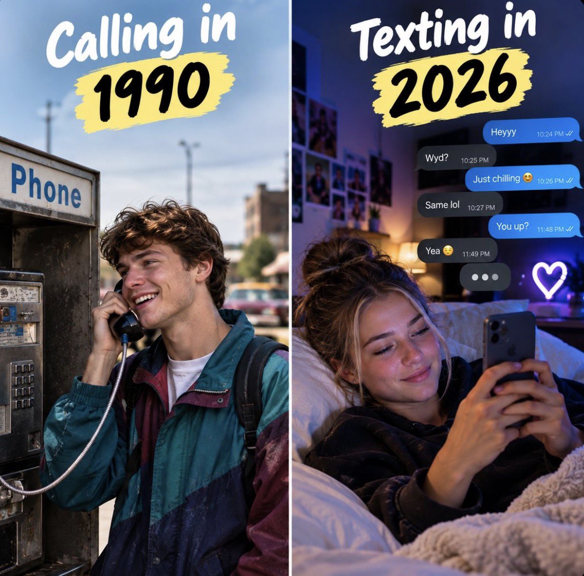 theekabbah's tweet photo. Communication really went from effort to convenience. https://t.co/hy24b64TUE