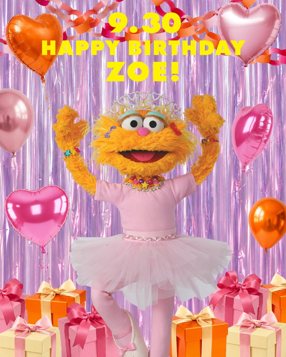 SesameStMarket's tweet photo. 🌈 9/30 Happy Birthday Zoe 🧡

今日はゾーイのお誕生日です🎂

無邪気でエネルギッシュ、いつも明るく元気いっぱいな3歳の女の子🎀
踊ることが大好きで、特にバレエが得意です💃🩰

これからも大好きなことを思いきり楽しみながら、笑顔いっぱいの毎日を過ごしてね☀️

みんなで一緒にゾーイのお誕生日をお祝いしましょう🎉

#HappyBirthdayZoe
#sesamestreetmarket #セサミストリートマーケット
#sesamestreet #セサミストリート
#ゾーイ #ゾーイ誕生日