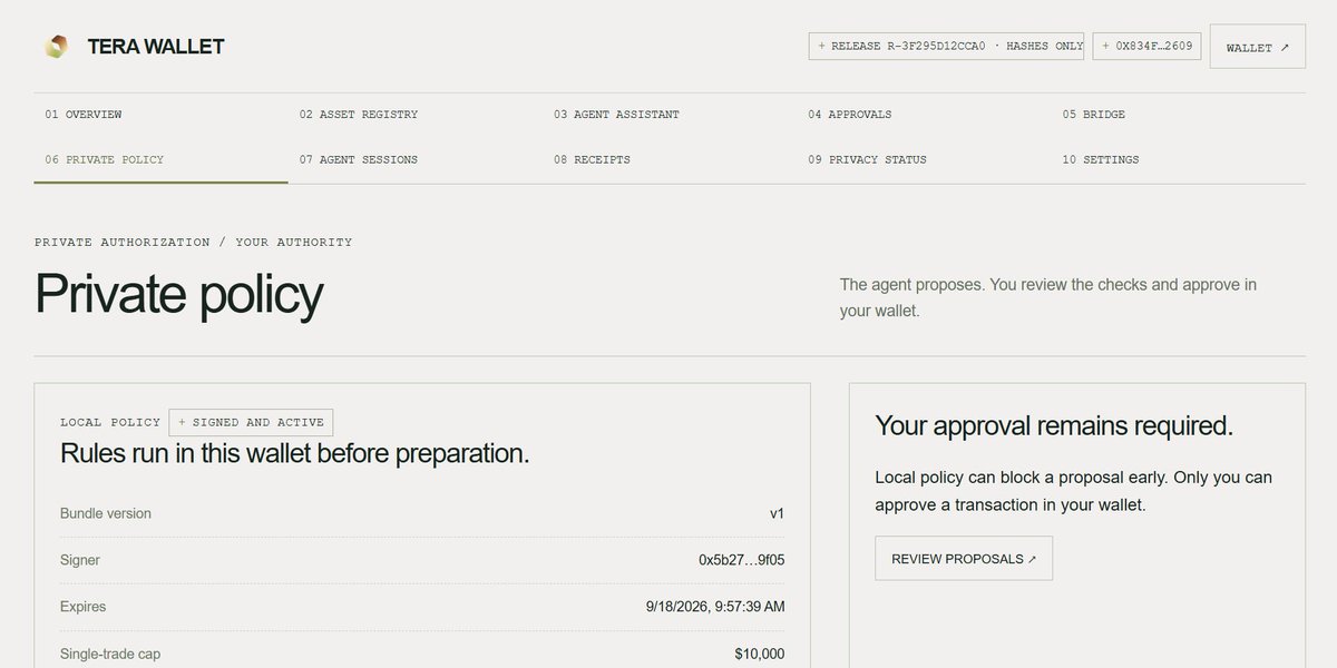 TeraWalletRH's tweet photo. One RPC endpoint can link every account you check. Same browser, same connection, same minute.

Tera can now spread account reads across endpoints run by separate operators, so one provider sees one account instead of the full set.

It is not anonymity. Your assigned operator still sees that account, and providers can correlate requests if they compare IP data. Signing never uses these endpoints.

https://t.co/MtNN4iMe2n