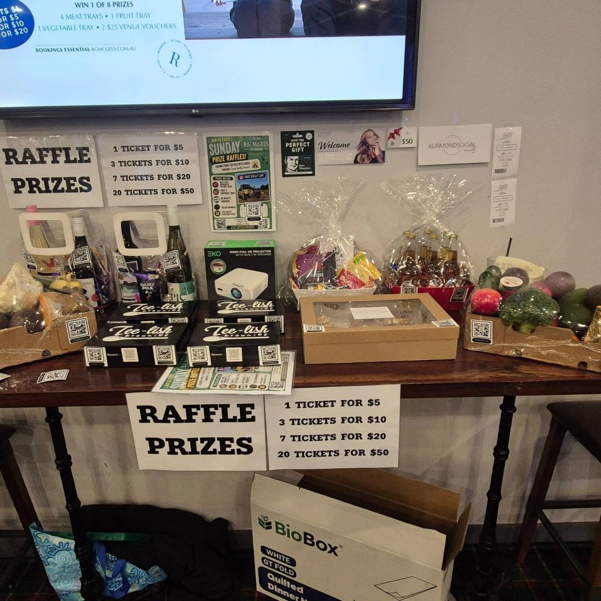 LitaChars's tweet photo. WOW — look at all these amazing prizes won today! Congratulations to today’s lucky raffle winners, and thank you to everyone supporting Camp Quality Escapade for kids and families impacted by cancer. Join us every Sunday at RG McGee’s: tickets from https://t.co/AZ5Am34Nh8