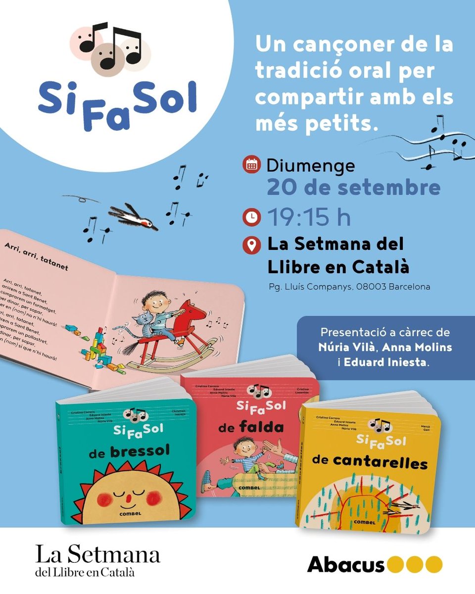 EditorialCasals's tweet photo. Presentació Si Fa Sol - La Setmana del Llibre en Català
📆20de setembre 
⏰19:15h  
📍Passeig de Lluís Companys, 08003 Barcelona
https://t.co/EhS7AvOwgZ https://t.co/3DQnJsnrZZ