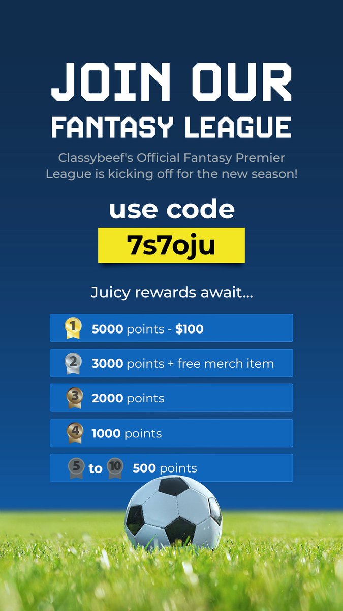 ClassyBeef's tweet photo. Join our Fantasy League to win these insane prizes! 🔥 

https://t.co/TvhEcVedsg https://t.co/J6lqGnjOqY