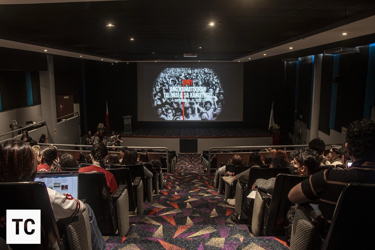 todaysusc's tweet photo. IN PHOTOS: The 1081 Exhibit, in partnership with USC Cinemata, held a film showing today, September 17, 2026, at the SAFAD Theater, University of San Carlos – Talamban Campus. https://t.co/NGkL7xgrqq