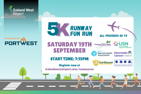 cancercarewest's tweet photo. Good luck to everyone running the 5K Runway Fun Run at @Irelandwest Airport today!
Thank you to the airport & @Portwest for choosing Cancer Care West as a beneficiary charity this year 🏃✈️💚
#runwayrun #charityrun #cancersupport #knockairport #mayo https://t.co/CjPqjHFFPI