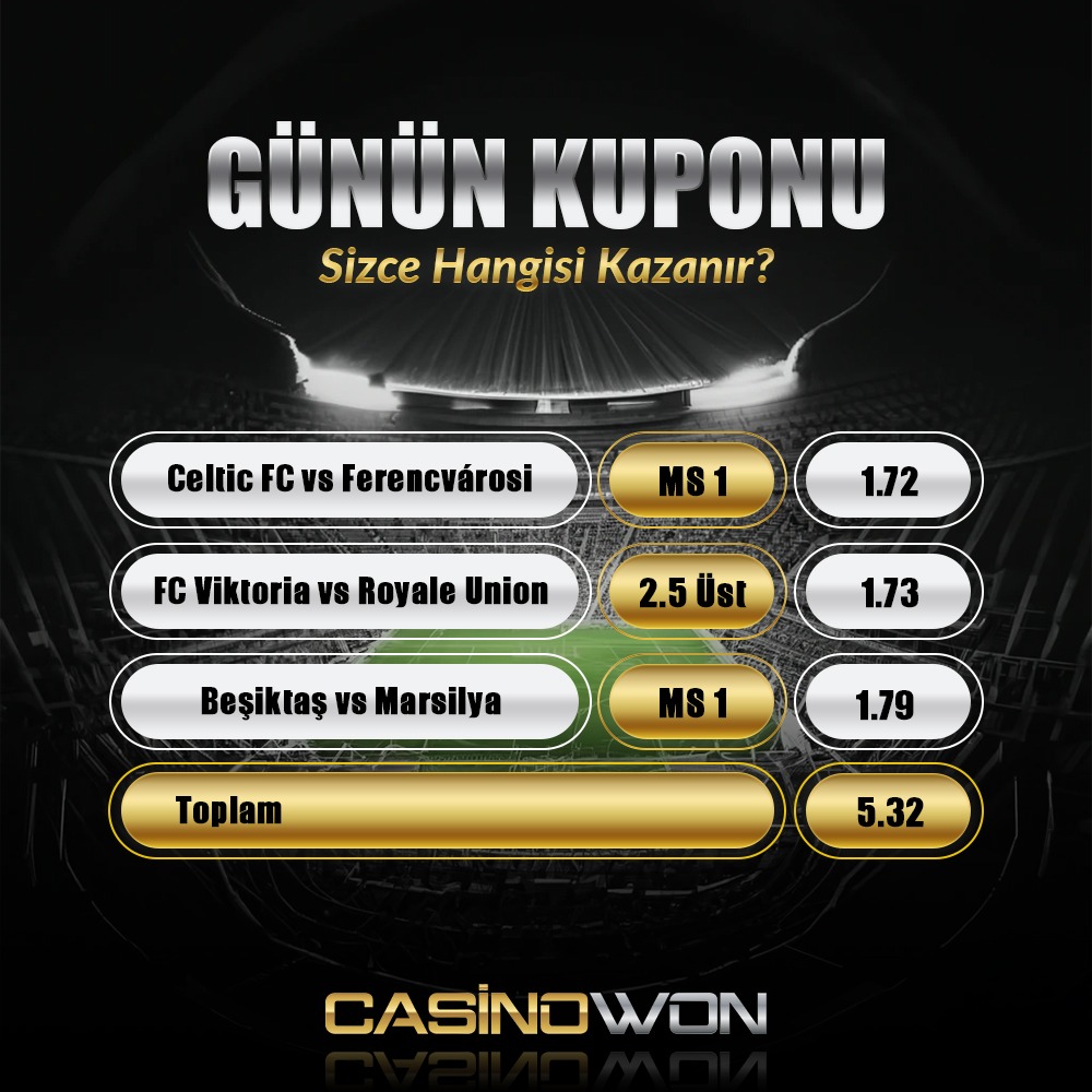casinowoncom's tweet photo. CASİNOWON Analiz Ekibinin Tespitleri Üzerine Günün Kuponunu Sunuyoruz ! #casinowon ⚽️ %15 Çevrimsiz Spor Yatırım Bonusu ⚽️ İlk Yatırımda %50 Kayıp Bonusu! ⚽️ https://t.co/RusBGvER1I https://t.co/40c54HOUIo