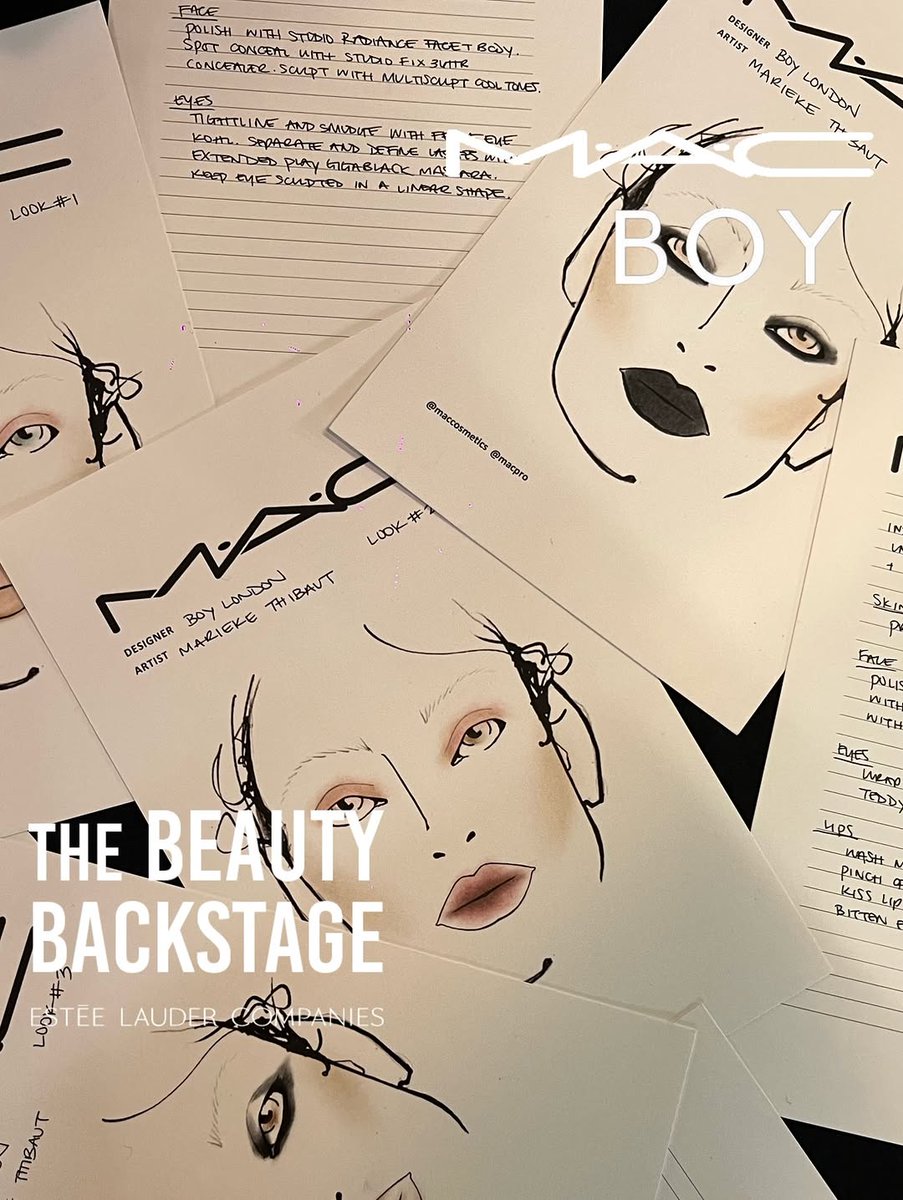 Javierzano's tweet photo. The Beauty Backstage: Keep this post saved for later—we’re bringing you 3 beauty codes from Global Senior Artist Marieke Thibaut of MAC Cosmetics, created for BOY London America’s  FW ‘26 show.

Marieke paired sculpted cheeks with a dramatic smokey e... https://t.co/bA9oNjNNO2